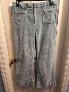 Vineyard Vines Women's High Waist Wide Leg Corduroy Pants size 33 light blue